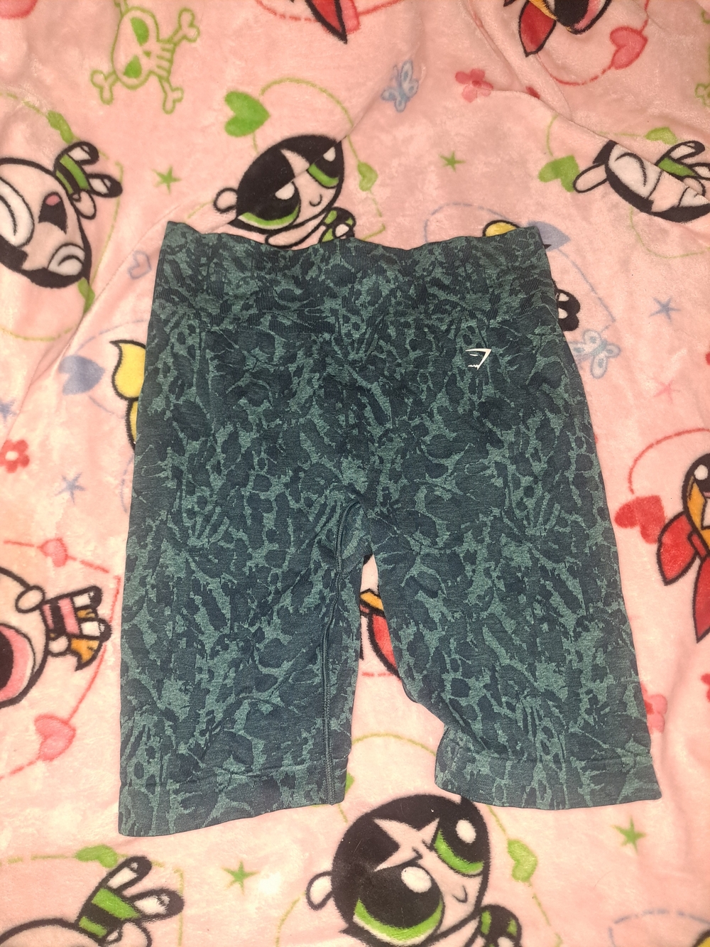 Gymshark Adapt Animal Teal Patterned Biker Shorts